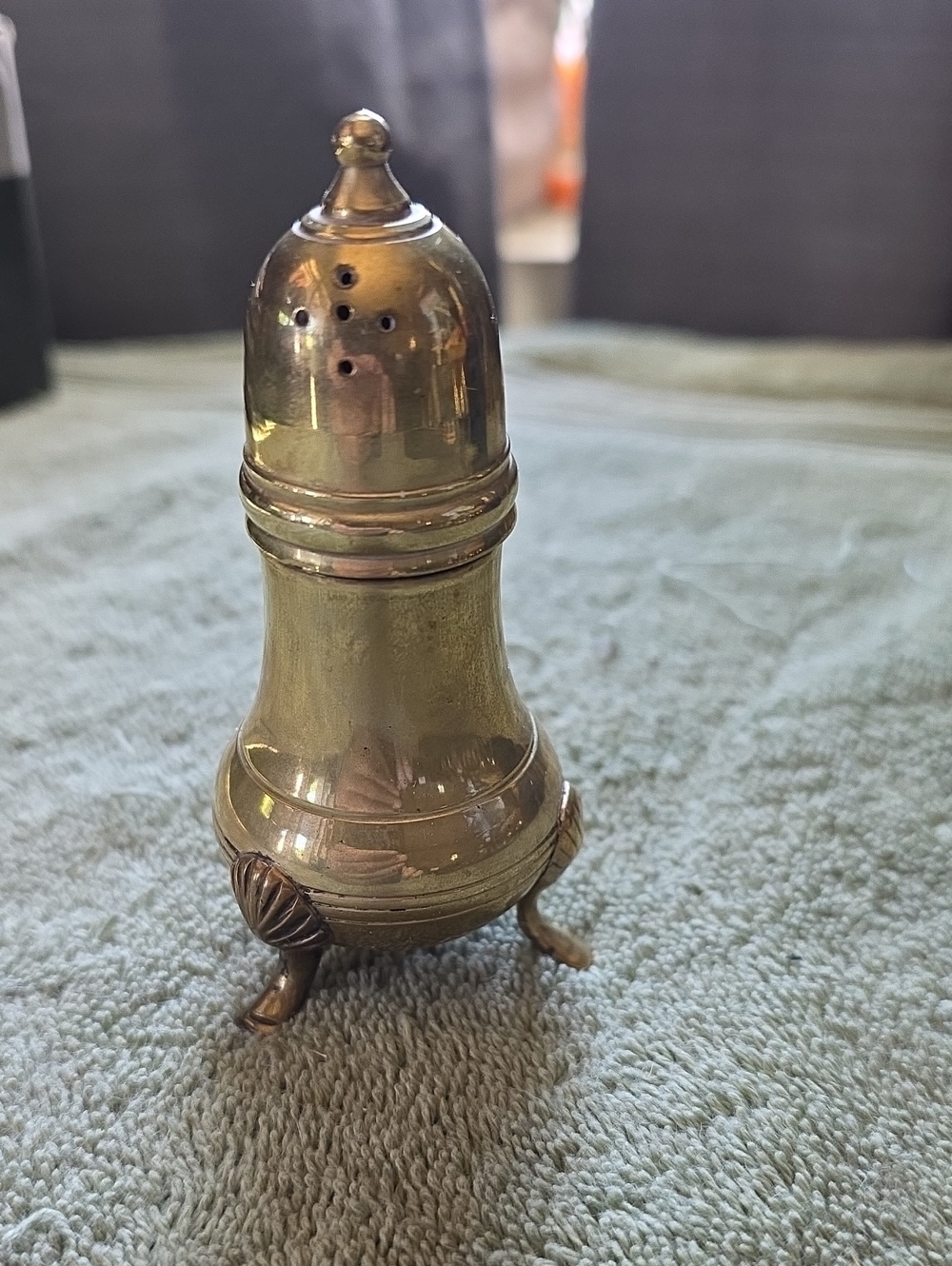 Brass Finish Footed Salt Shaker - Polished Brass